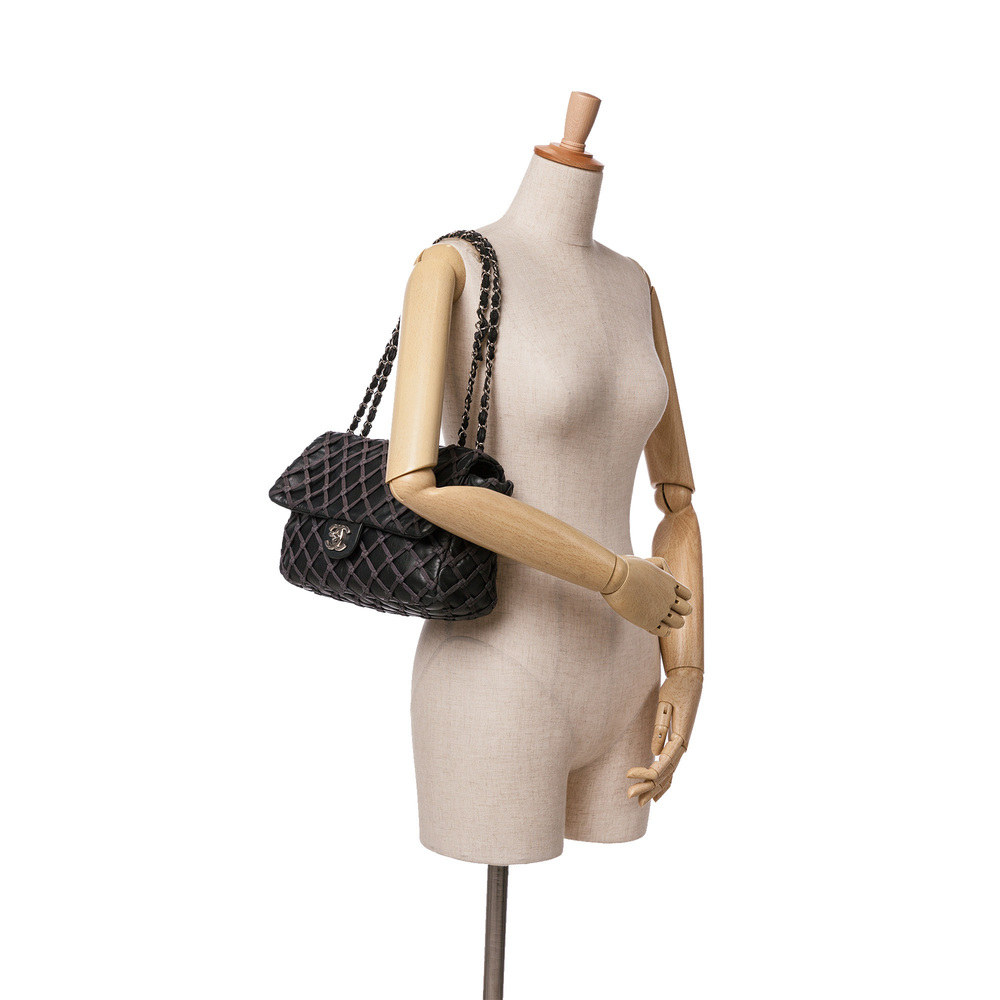 Pre-Loved Chanel Jumbo Calfskin Canebiers Net Flap - Picture 9 of 9